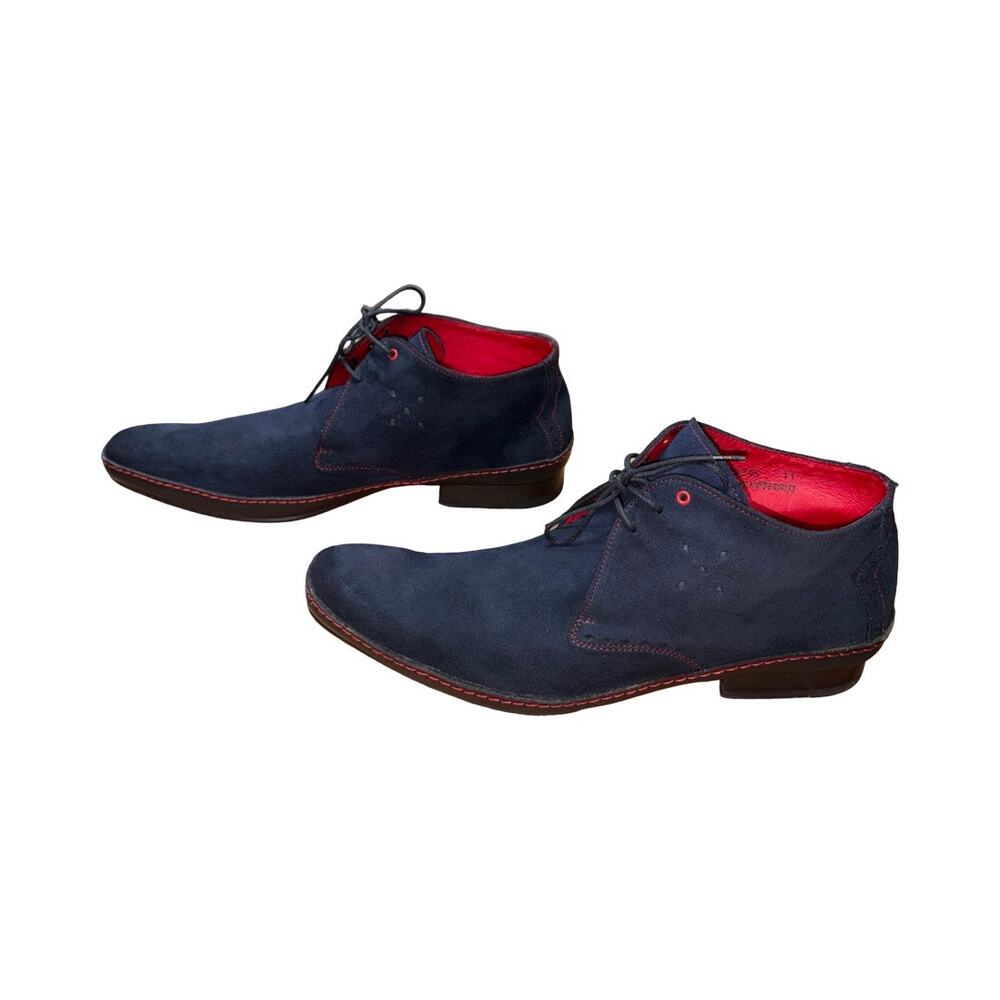 Jeffery West Dexter 'Masuka' Plain Front Blue Suede Chukka Boots Size: 11 - Picture 4 of 8